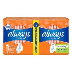 Absorbante Always Ultra Normal Plus, 18 Bucati