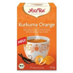 Ceai Bio cu Curcuma, Portocale si Vanilie, Yogi Tea, 17 Plicuri, 34 g