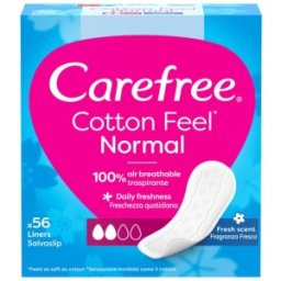 Absorbante Zilnice Carefree Panty Liners, Cotton, 56 Bucati