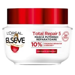 Set 2 x Masca de Par L'Oreal Paris Elseve Total Repair 5, pentru Par Deteriorat, 300 ml