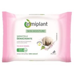 Set 2 x 25 Servetele Demachiante Elmiplant, pentru Ten Uscat Sensibil