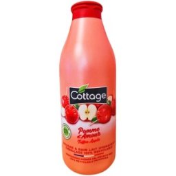 Gel de Dus si Lapte de Baie Cottage Pomme de Amour, cu Mar Caramelizat, 750 ml