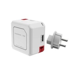 Acumulator Extern si Hub USB Allocacoc, 4800 mAh, Alb