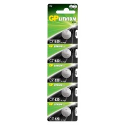 Set Baterii Tip Buton Litiu GP, 3 V, 16 x 2 mm, 5 Bucati
