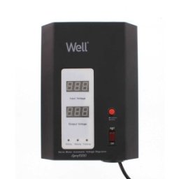 Stabilizator Automat de Tensiune cu Servo Motor Montabil pe Perete, 1000VA / 600W, Negru, Well