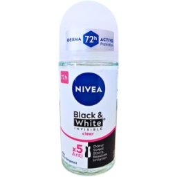 Set 3 x Deodorant Roll-On Invisible Black & White Clear Nivea Deo, 50 ml