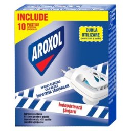 Set 3 x Aparat Electric si 10 Pastile Impotriva Tantarilor Aroxol cu Dubla Utilizare