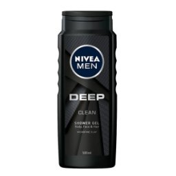 Set 2 x Gel de Dus Nivea Men Deep Black, cu Argila Microfina, 500 ml
