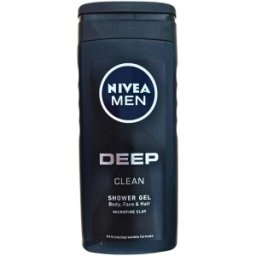 Set 3 x Gel de Dus Nivea Men Deep Black, cu Argila Microfina, 250 ml