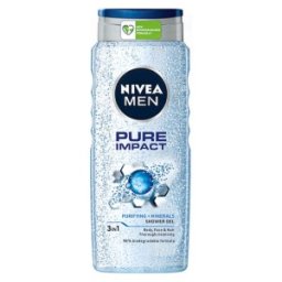 Set 2 x Gel de Dus Nivea Men Pure Impact, cu Microparticule, 500 ml