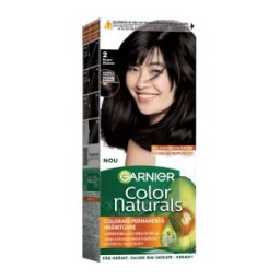 Set 3 x Vopsea de Par Permanenta cu Amoniac Garnier Color Naturals 2.0 Negru Abanos, 110 ml