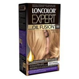 Set 2 x Vopsea de Par Permanenta fara Amoniac Loncolor Expert Oil Fusion 10.0 Blond Deschis, 100 ml