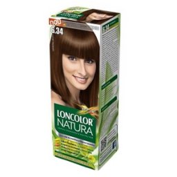 Set 3 x Vopsea de Par Permanenta Loncolor Natura 6.34 Castaniu Aluna, 100 ml