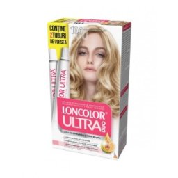 Set 2 x Vopsea de Par Permanenta Loncolor Ultra Max 10.1 Blond Cenusiu Deschis, 200 ml