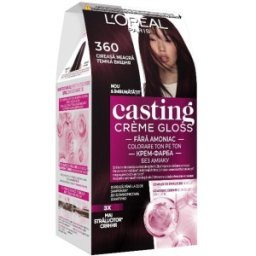 Set 2 x Vopsea de Par Semi-Permanenta fara Amoniac L'Oreal Paris Casting Creme Gloss 360 Cireasa Neagra, 180 ml