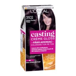 Set 2 x Vopsea de Par Semi-Permanenta fara Amoniac L'Oreal Paris Casting Creme Gloss 3102 Saten Inchis, 180 ml