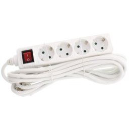 Set 2 x Prelungitor Electric cu Intrerupator, 4 Prize, Sectiune Cablu 3 x 1.5mm2, Lungime 5 m, 3500W, Well