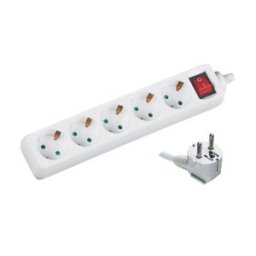 Set 2 x Prelungitor Electric cu Intrerupator, 5 Prize, Sectiune Cablu 3 x 1.5mm2, Lungime 5 m, 3500W, Well
