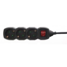 Set 2 x Prelungitor Electric cu Intrerupator, Negru, 3 Prize, Sectiune Cablu 3 x 1.5mm2, Lungime 3 m, Well