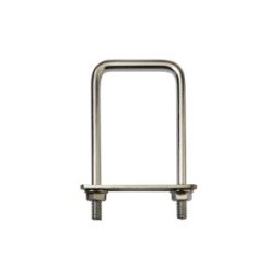 Set 10 x Brida Otel Rotund, 120 x 80 mm, Tip U, pentru Fixare Panouri Gard, Stalp Rectangular, Zincat