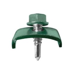 Set 100 x Clema Gard Bordurat pentru Stalpi Rotunzi 6.3 x 25 mm, DIN 7504K, Vopsit RAL 6005
