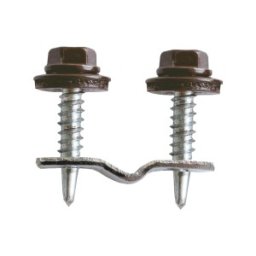 Set 100 x Clema Prindere Panou Policarbonat de Gard 12 x 1.5 mm, DIN 7504K, Vopsit RAL 8017