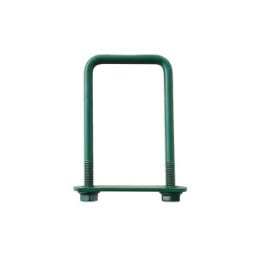 Set 25 x Brida Gard Otel, 40 x 60 mm, Tip U, pentru Fixare Panouri Gard, Stalp Rectangular, Verde