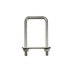 Set 25 x Brida Gard Otel, 40 x 60 mm, Tip U, pentru Fixare Panouri Gard, Stalp Rectangular, Zincat
