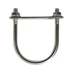 Set 25 x Brida Otel Rotund 42.4 mm Tip U pentru Fixarea Panourilor de Gard pe Stalpi Rotunzi, Vopsit Zincat