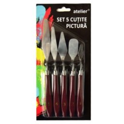 Set 2 x Cutite Pictura din Metal, Atelier, 5 Bucati