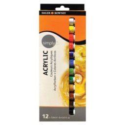 Set 2 x Culori Acrilice Simply Daler Rowney, 12 Tuburi x 12 ml