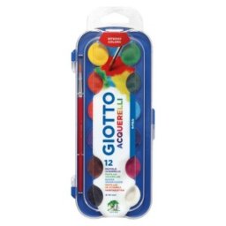 Set 2 x Pastile Acuarela si Pensula Giotto, 12 Culori