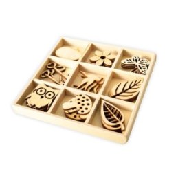 Set Decoratiuni din Lemn, 10 x 10 cm