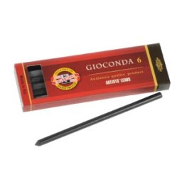 Mine Grafit pentru Creioane Mecanice, 5.6 x 120 mm, Tarie Medium, 6 Bucati, Koh-I-Noor Gioconda