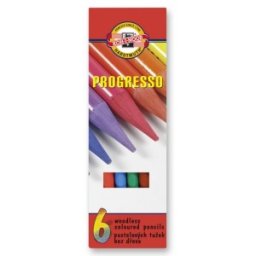 Creioane Colorate fara Lemn, Progresso, 6 Culori
