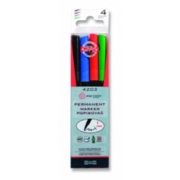 Marker Permanent, Varf Subtire, 4 Culori