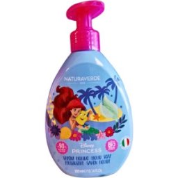 Set 2 x Sapun Lichid cu Pompita Naturaverde Kids Princess, cu Albastrele, pentru Copii, 300 ml