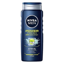 Set 2 x Gel de Dus Nivea Men Power Refresh, cu Citrice, 500 ml