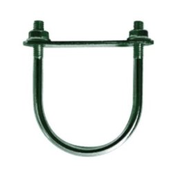 Set 10 x Brida Otel Rotund 114 mm Tip U pentru Fixarea Panourilor de Gard pe Stalpi Rotunzi, Vopsit RAL 6005