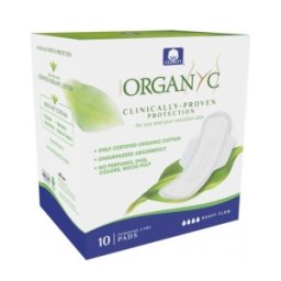 Absorbante Intime din Bumbac Organic pentru Noapte, 10 Buc, Organyc Bio