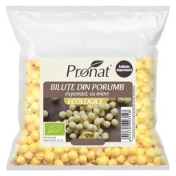 Bilute BIO din Porumb Expandat cu Miere, 125 g, Pronat