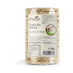 Turte din Hrisca cu Sare de Mare, 80 g, Pronat