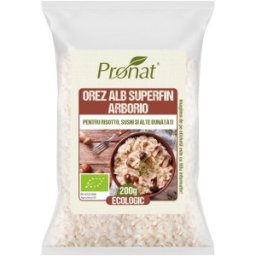 Orez Alb Superfin Arborio pentru Risotto, Sushi si alte Bunatati Bio 200 g Pronat
