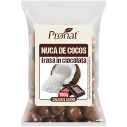 Nuca de Cocos Trasa in Ciocolata, 100 g, Pronat