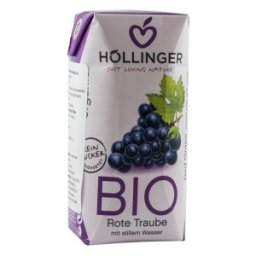 Suc de Struguri Rosii BIO cu Pai, 200 ml, Hollinger