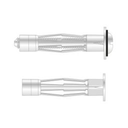 Set 100 x Dibluri Rigips Metalice de Expansiune cu Surub M6x58 I.INCO658S