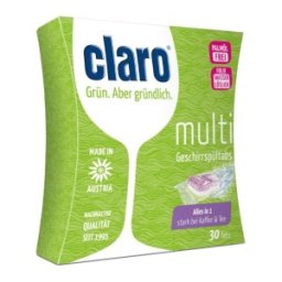 Set 2 x 30 Tablete Ecologice pentru Masina de Spalat Vase 3 in 1 Claro Multi, 600 g