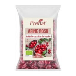 Set 2 x Afine rosii Bio indulcite cu Zahar din trestie, 200 g