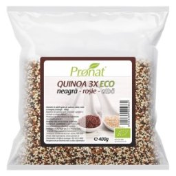 Set 2 x Amestec BIO de Quinoa, Neagra, Rosie si Alba, 400 g, Pronat