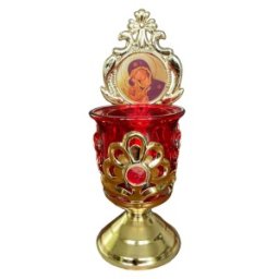 Set 3 x Candela de Masa cu Floare, Rosu